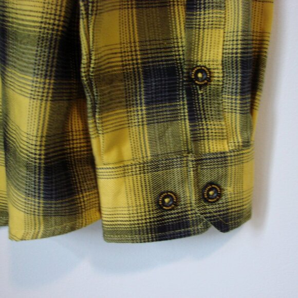 Dixxon Flannel Shirt Parham Panhead J&P Cycles Yellow Black Plaid NWOT NEW Large - Picture 14 of 16